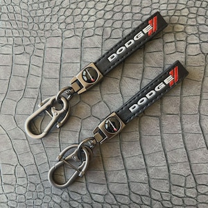 Leather Car Keychain for Dodge Challenger, Charger, SRT ,Durango,Journey,M80,Sidewinder key fob dodge challenger charger