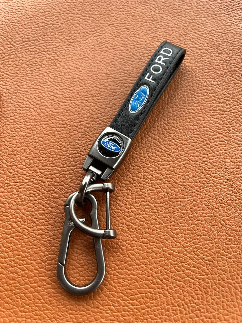 Ford Keychain in Leather Compatible Fusion F150 F250 F350 F450 Edge ...