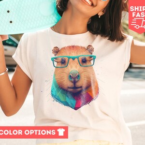 Cute Capybara Tshirt, Vintage Capybara Tee, Funny Capybara Short Sleeve, Pet Lover Gift, Animal Shirt, Cute Capybara Gift, Capy Tee