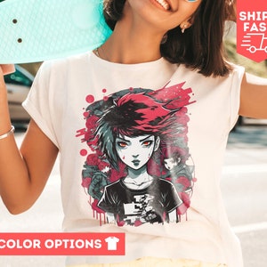 Anime Harajuku Tshirt, Unisex Manga Shirt, Japanese Shirt, Anime Graphic Tees, Anime Shirt, Cool Anime Shirt, Funny Anime T Shirt, Bff Gift