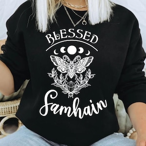 Samhain sweatshirt, Blessed samhain, wheel of the year, Pagan shirt, Halloween shirt, witch calendar, Wiccan calendar, Pagan, Samhain shirt