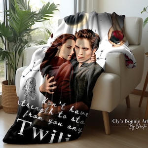 Manta inspirada en Crepúsculo, Decoración de la habitación Crepúsculo, Regalos para ella, Romantasy, Fans de Crepúsculo, Regalos de lector, Bella Swan, Edward Cullen, Celestial