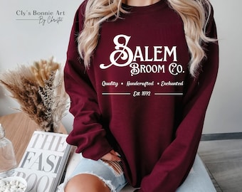 Salem Broom Company Sweatshirt, Vintage Halloween Rundhalsausschnitt