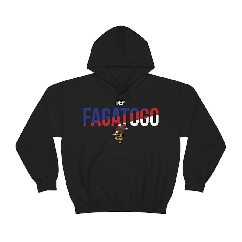 AS i Represent FAGATOGO / NEGRO / Sudadera con capucha de mezcla pesada unisex imagen 2
