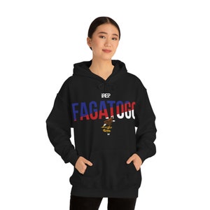 AS i Represent FAGATOGO / NEGRO / Sudadera con capucha de mezcla pesada unisex imagen 1