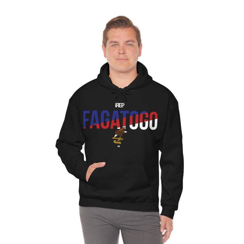AS i Represent FAGATOGO / NEGRO / Sudadera con capucha de mezcla pesada unisex imagen 6