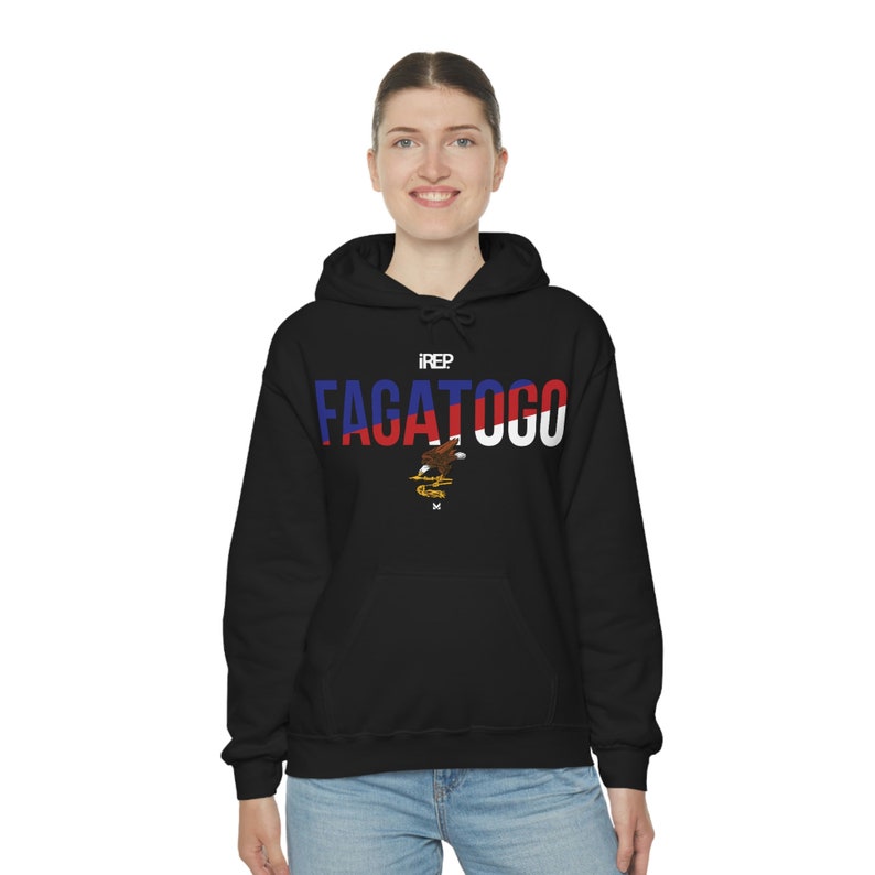 AS i Represent FAGATOGO / NEGRO / Sudadera con capucha de mezcla pesada unisex imagen 5