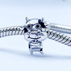 Charm for Pandora 925 Sterling Silver Cow Charm 