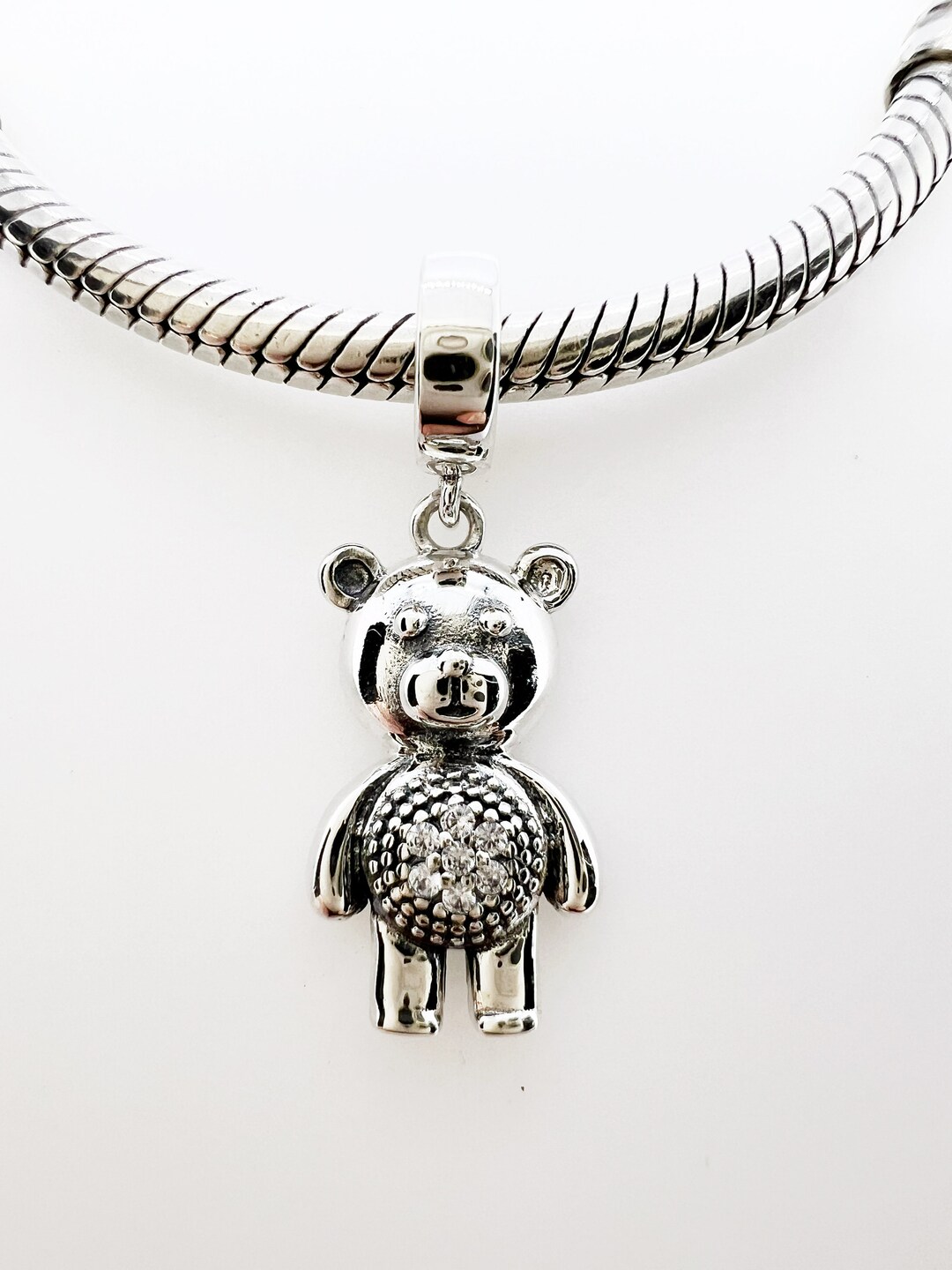Teddy Bear Dangle Charm Cute Compatible With Pandora Bracelets Genuine