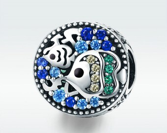 Tropical Fish Charm Bead With Cubic Zirconia Sea Compatible With Pandora Bracelets Genuine 925 Sterling Silver