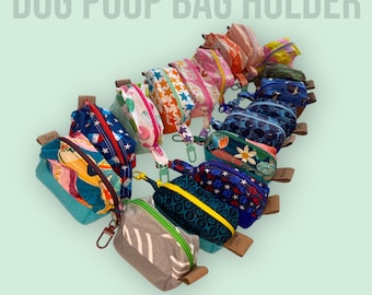 Dog Poop Bag Holder: Zipper Pouch for Two Rolls (Felt, Cotton)