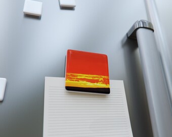 Porcelain magnet customizable photograph morning sunrise refrigerator art kitchen decor