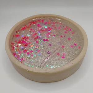 Homemade Shaker Resin Coaster with Stars