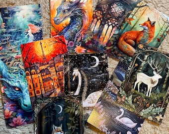Cartes postales, lot de 10 | Pack de cartes postales de styles variés (choisis au hasard) | Post-traversée | Echange de cartes postales | de carte postale |