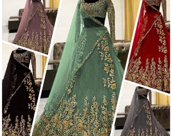 Sabyasachi geïnspireerd geborduurde lehenga choli voor vrouwen ontwerper lehenga rok bruids lehenga Indiase jurk bruiloft lehenga culturele outfit