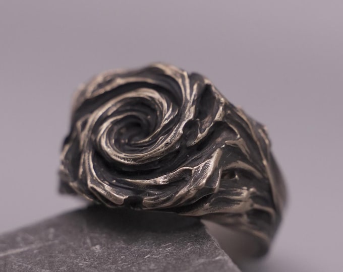 Featured listing image: Gothic Rose Vortex Ring – "VORTEX" | Handmade Bronze or 925 Sterling Silver Jewelry