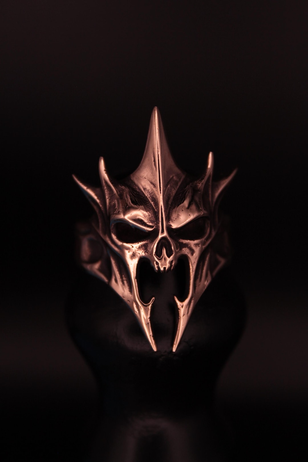 Wraith Helm Ring – Handmade Bronze Dark Fantasy Ring – Sculptural Armor ...