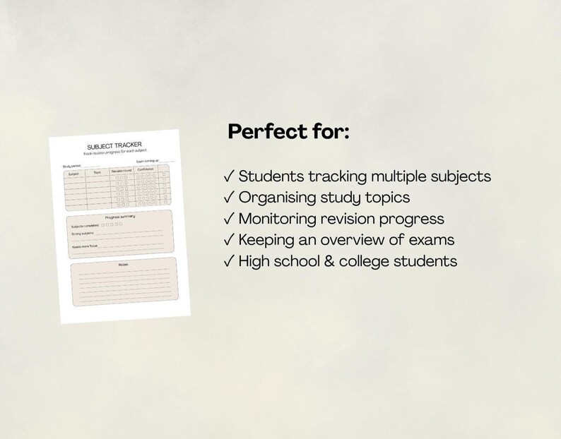 Subject Tracking Subject Tracker Printable | Study Planner Minimal | Study Planner PDF ...