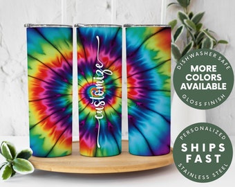 Custom Name Tumbler, Personalized Tie Dye Tumbler, Custom Tie Dye Tumbler, Tie Dye To Go Cup, Tie Dye Tumbler, Gift For Her, Travel Mug