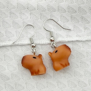 Capybara Earrings, Capybara Jewelry, Gift for Capybara Lover, Capybara Gift, Animal Jewelry, Trendy Earrings, Quirky Jewelry, Novelty