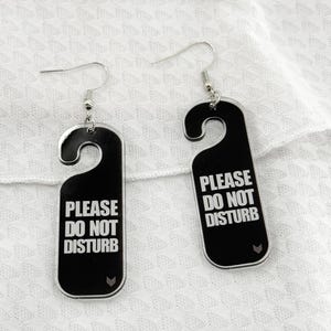 Funny Do Not Disturb Acrylic Earrings, Fun Rude Self Care Statement Earrings, Weird Unique Quirky Earrings, Birthday Gift, Gift for Her