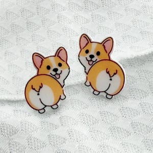Corgi Butt Earrings, Corgi Dog Earrings, Corgi Earrings, Corgi Jewelry, Dog Lover Gift