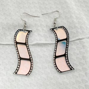 Film Strip Earrings, Acrylic Video Movie Set Earrings, Film, Video Camera, Movies, Cinema, Rolling, Best Gifts for Her/Him/Them