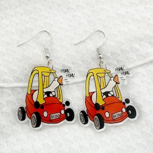 Funny Goose Earrings, Novelty Earrings, Gag Gift, Goose Meme, Gift For Her, Dangle Earrings