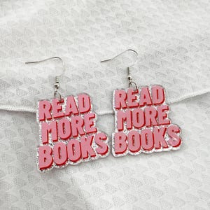 Read More Books Earrings, Book Earrings, Book Lover Gift, Book Club Gift, Book Jewelry, Librarian Gift, Bookish, Booktok, Bookstagram