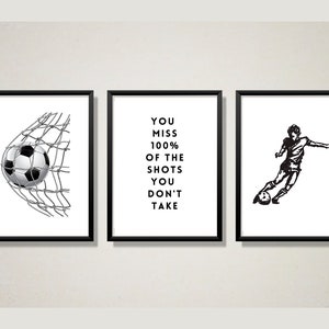 Boy Soccer Wall Art Trio