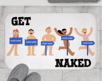 Holen Sie sich nackte Menschen Memory Foam Badematte, Komische Badematte, Badezimmer Dekor, Wanne, Dusche, lustiger Spruch. Tolle Ergänzung zu Ihrem Badezimmer.