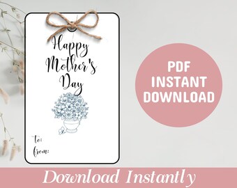 Happy Mother's Day Editable Tag Printable Mothers Day - Etsy