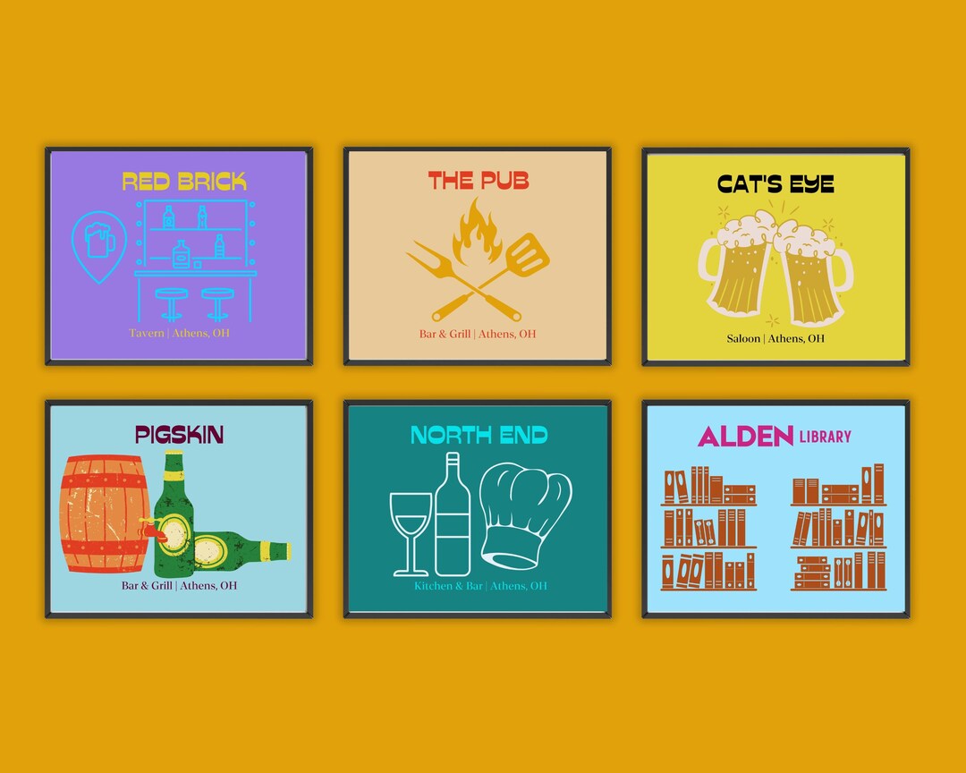 Ohio University Wall Art Deco Bobcats Dorm Decoration Bobcat Etsy