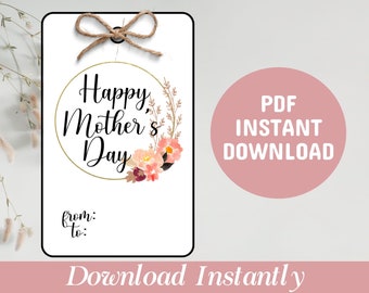 Happy Mother's Day Editable Tag Printable Mothers Day - Etsy