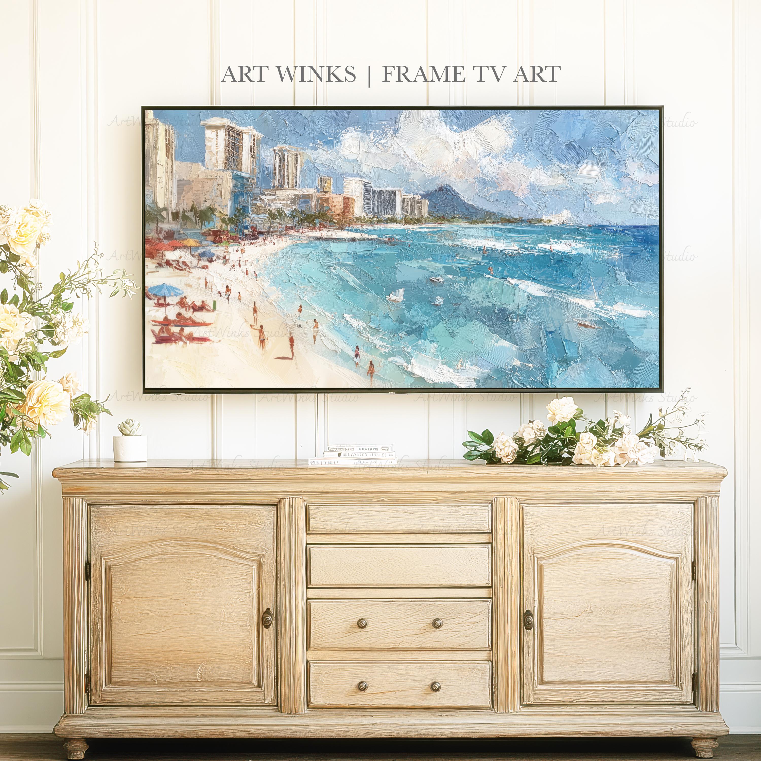 レア ハワイ ミッシェルデニスン アートフレーム 絵画 原画 アクリル絵画 レア ハワイ ミッシェルデニスン アートフレーム 絵画 原画 アクリル