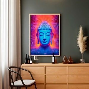Art mural de Bouddha, impression de Bouddha, décoration murale au-dessus du lit, peinture à l&#39;aquarelle, décoration murale de Bouddha, impression de méditation, téléchargement numérique, bouddhisme