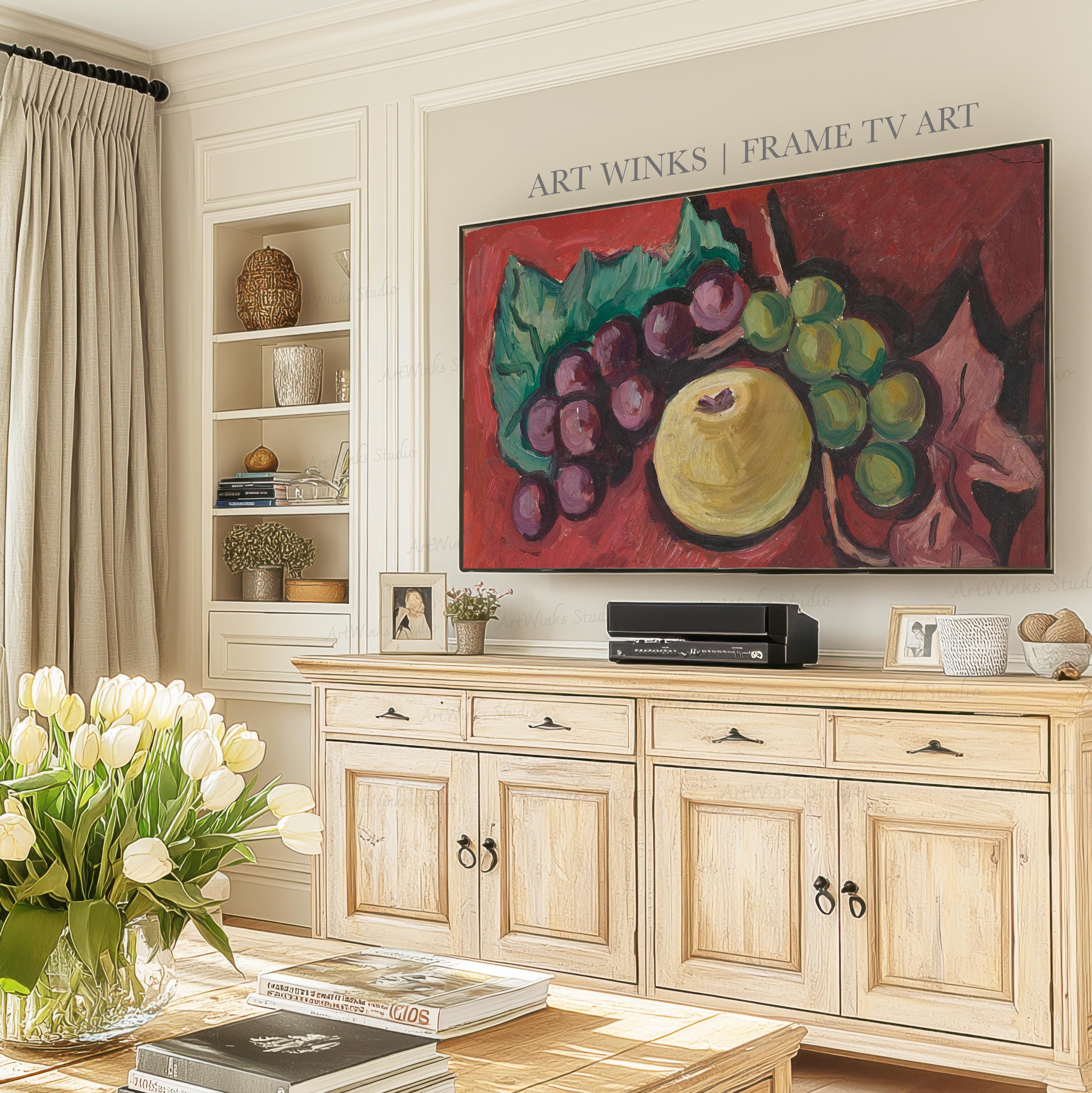 CLAUDE VENARD 額縁 花と静物のある部屋 インテリア アート Frame TV Art, Vintage Still Life Wall Art, Marsden Hartley Fruit
