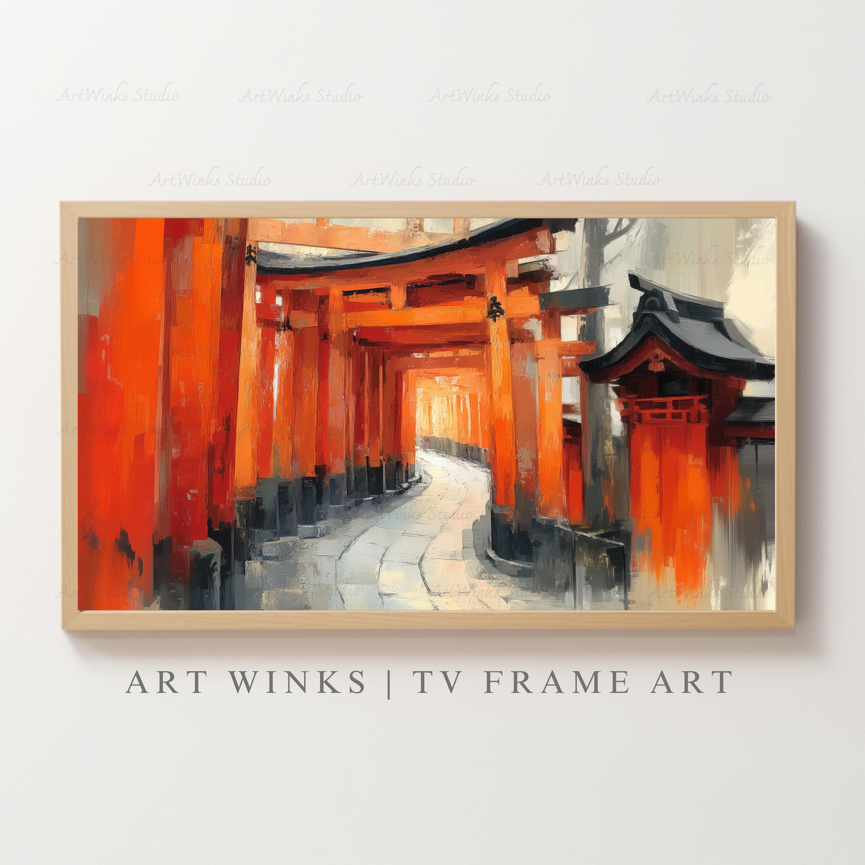 Frame TV Art, Fushimi Inari Taisha Print, Japanese Torii Gates Art