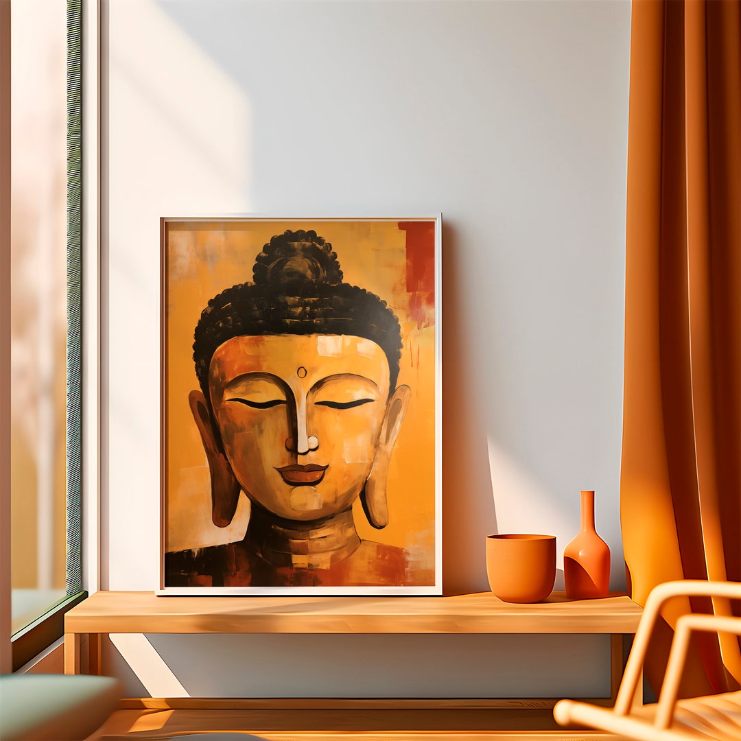Buddha Wall Art, Buddha Print, Wall Decor Over the Bed, Oil Painting