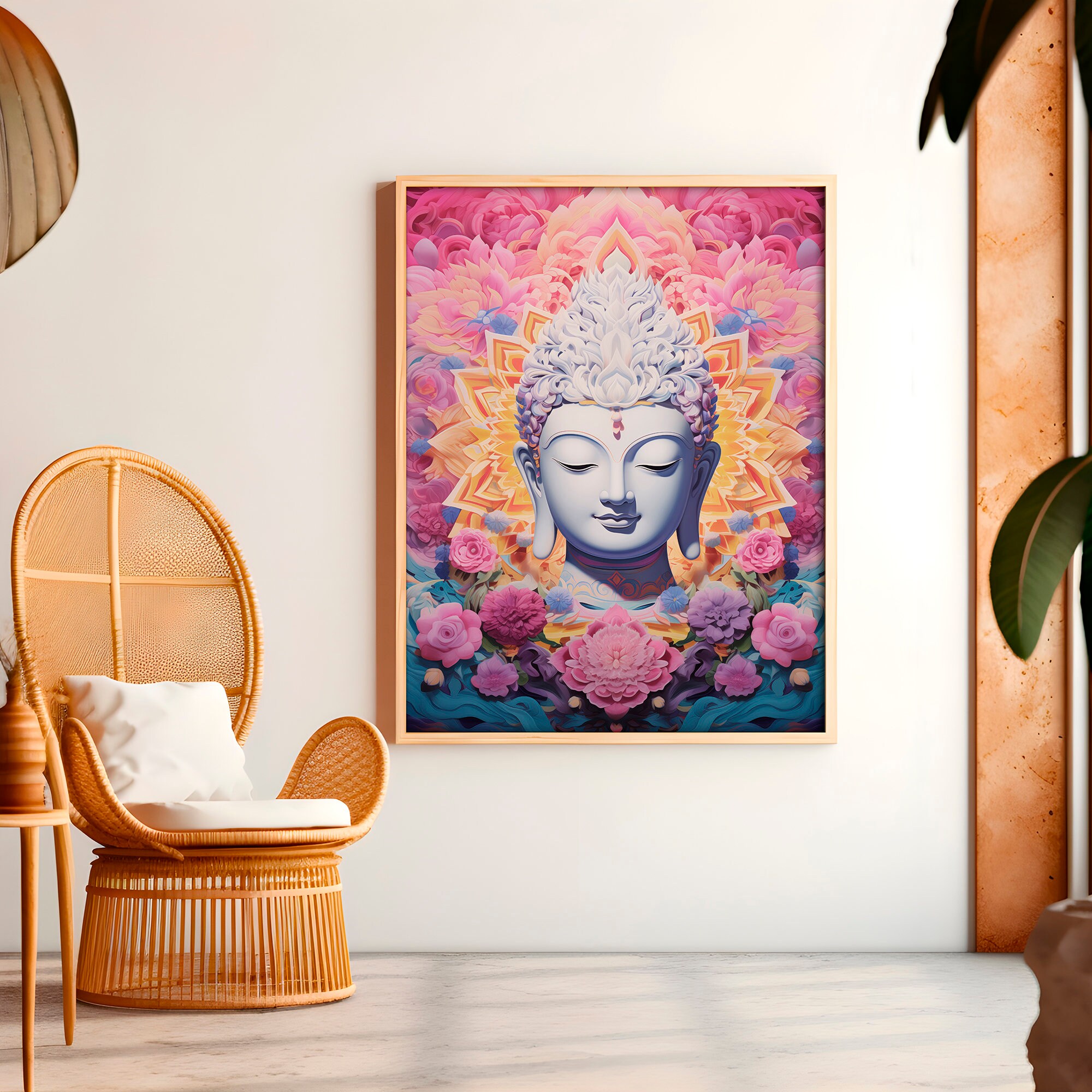 Buddha Wall Art, Buddha Print, Wall Decor Over the Bed, Watercolor ...