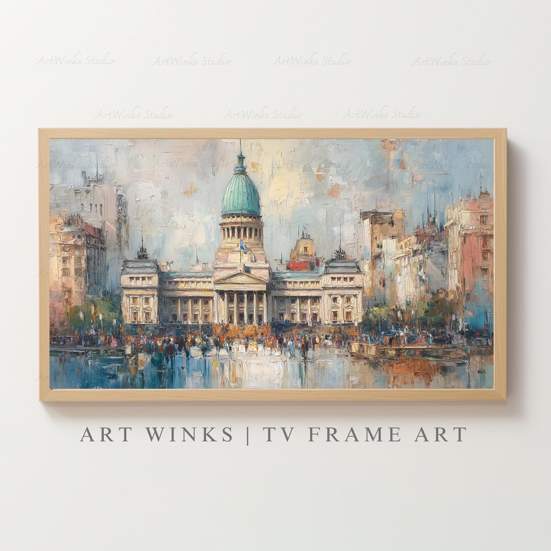 Frame TV Art, Buenos Aires National Congress Palace Art Print, Vintage ...