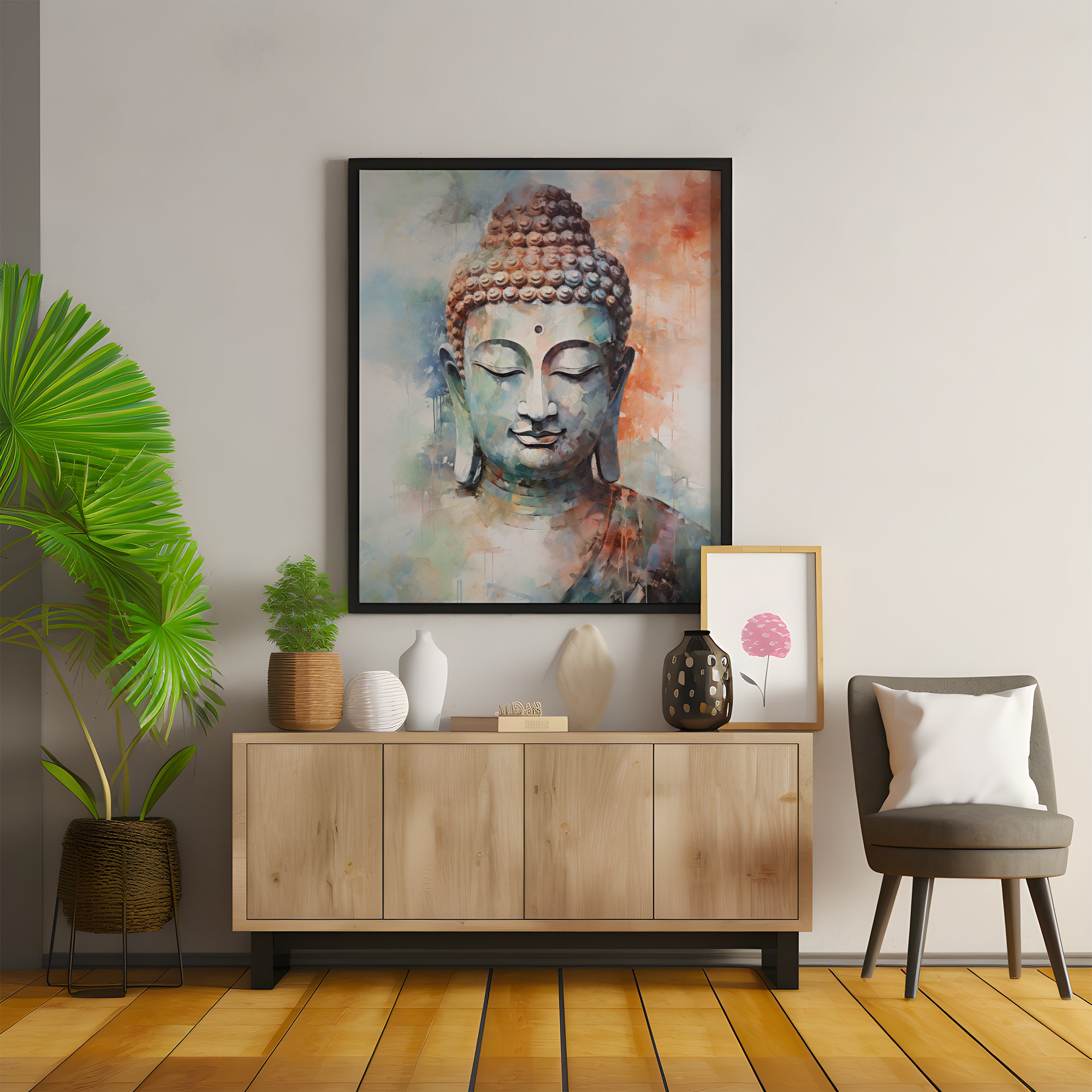 Buddha Wall Art Buddha Print Wall Decor Over the Bed - Etsy