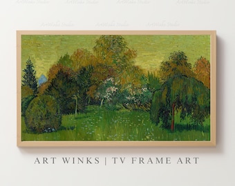 Frame TV Art, Vincent van Gogh Poet’s Garden oil painting, Vintage Nature landscape Wall art, Post Impressionist nature living room decor