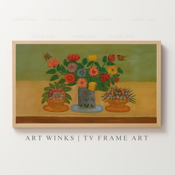 フレーム付きテレビアート、花束のデジタルダウンロード、ルイ