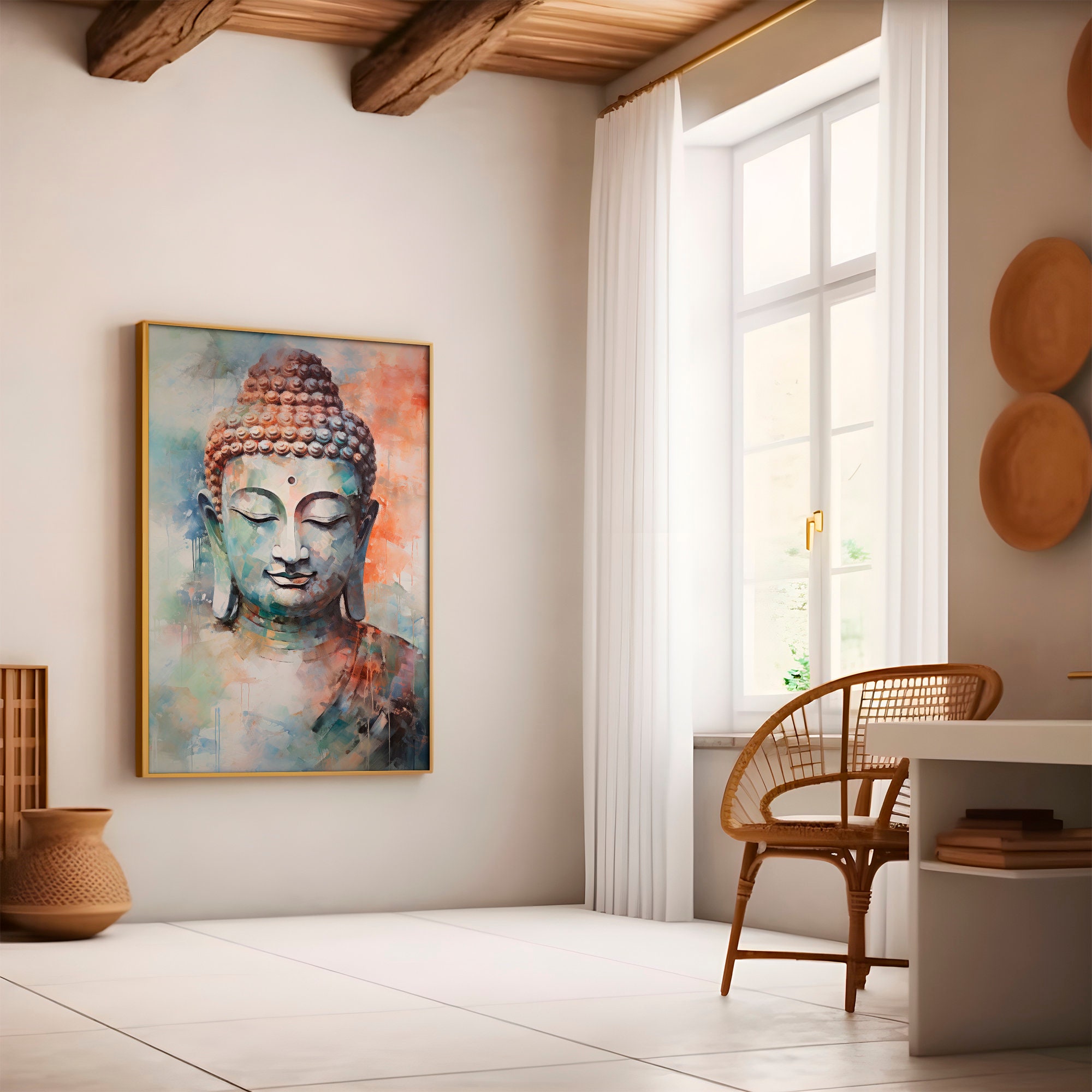Buddha Wall Art Buddha Print Wall Decor Over the Bed - Etsy