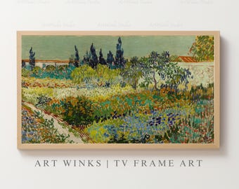 Frame TV Art, Vincent van Gogh Garden at Arles painting, Vintage French Countryside, Post-impressionist Floral landscape digital download