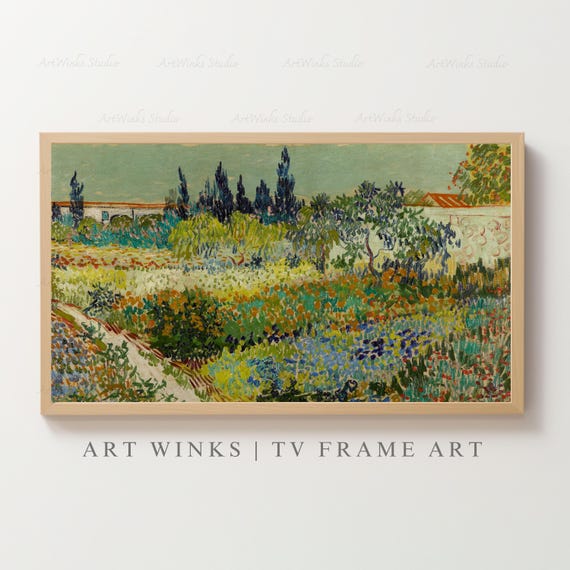 アート ヴィンテージ フランス 植物画 額入り ウォールアート フレームTVアート、フィンセント・ファン・ゴッホのアルルの庭の絵画