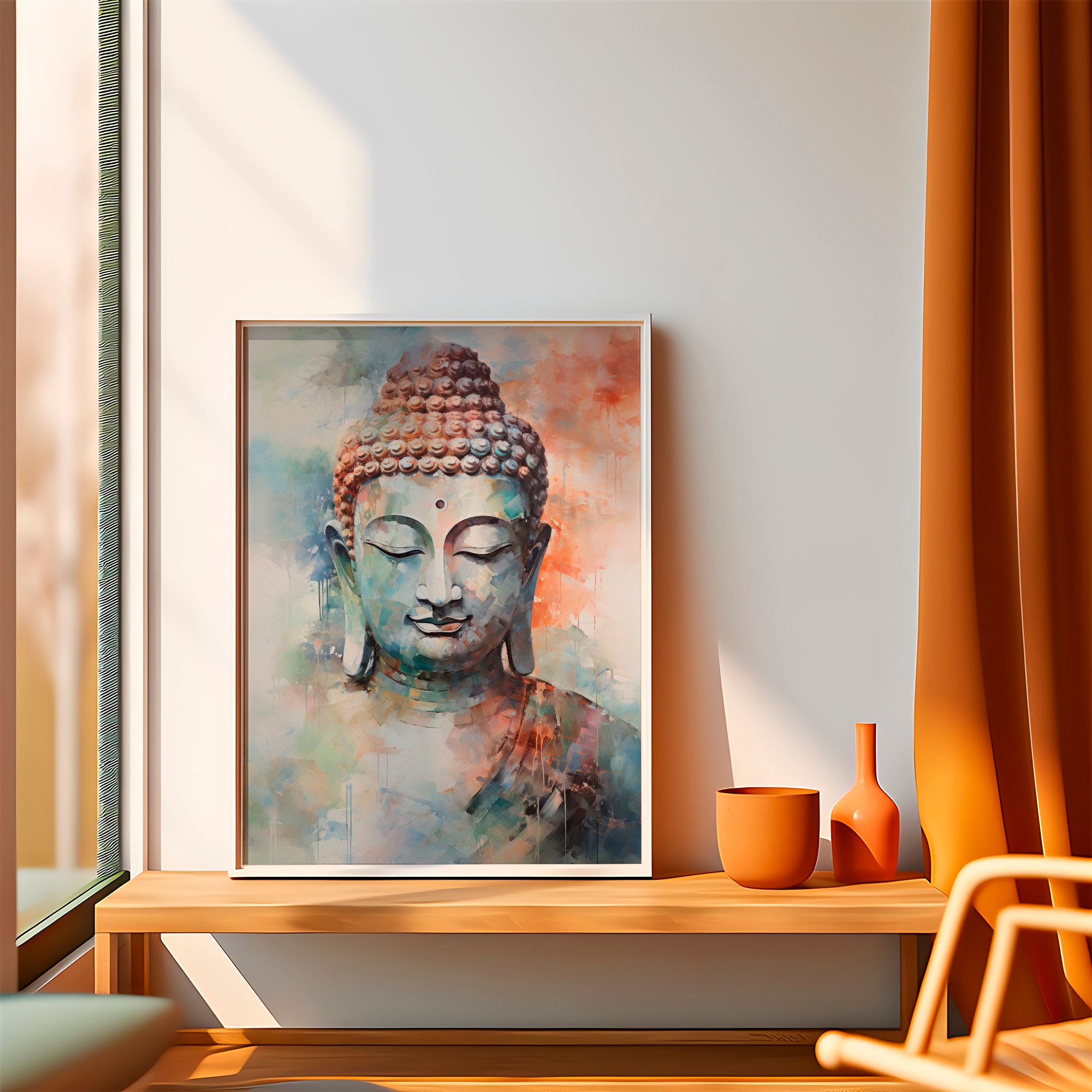 Buddha Wall Art, Buddha Print, Wall Decor Over the Bed, Watercolor ...