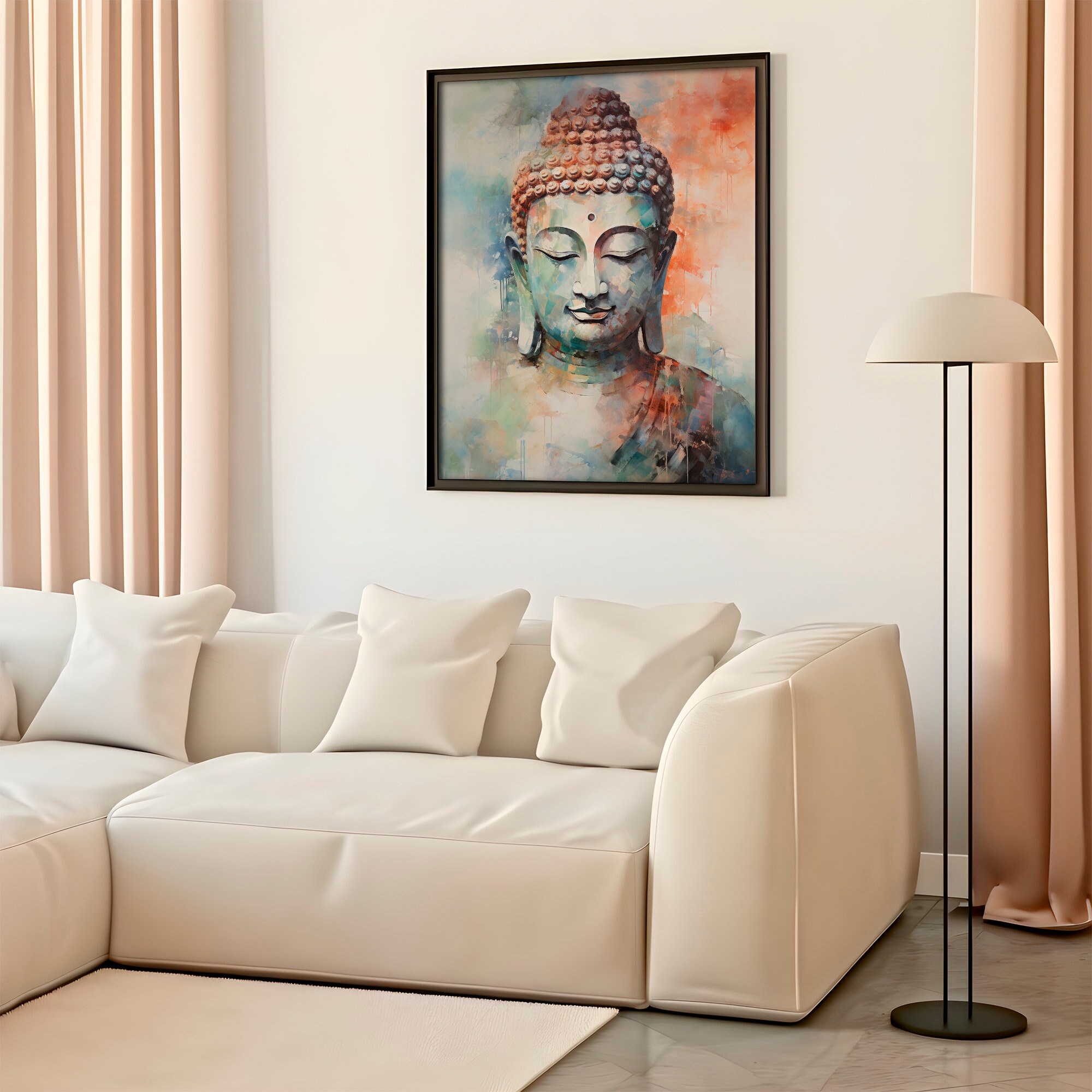 Buddha Wall Art Buddha Print Wall Decor Over the Bed - Etsy