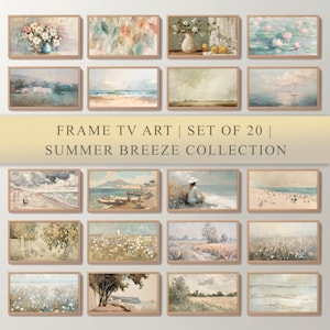 Frame TV Art set of 20, Summer Breeze Collection, vintage landscape & still life painting, summer art for frame tv, digital tv art gift
